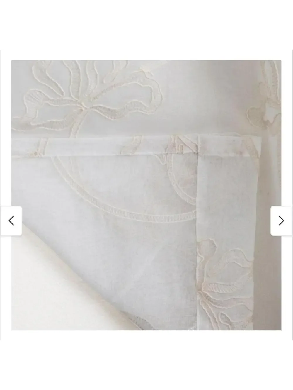 Porch & Den Supreme Embroidered Floral Semi-Sheer Rod Pocket Panel 50 × 95 Ivory